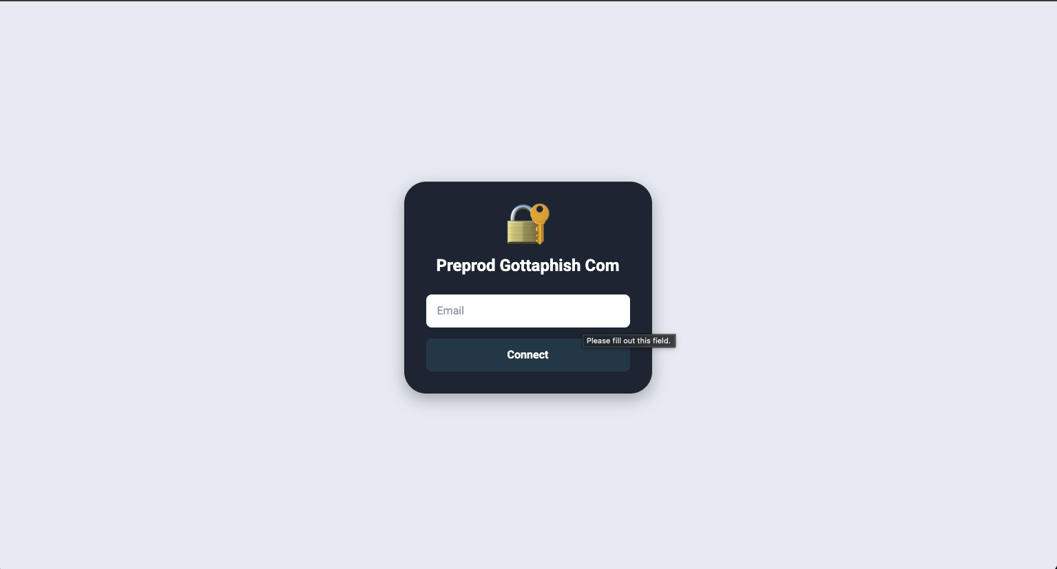 Login screen — enter your email and click Connect